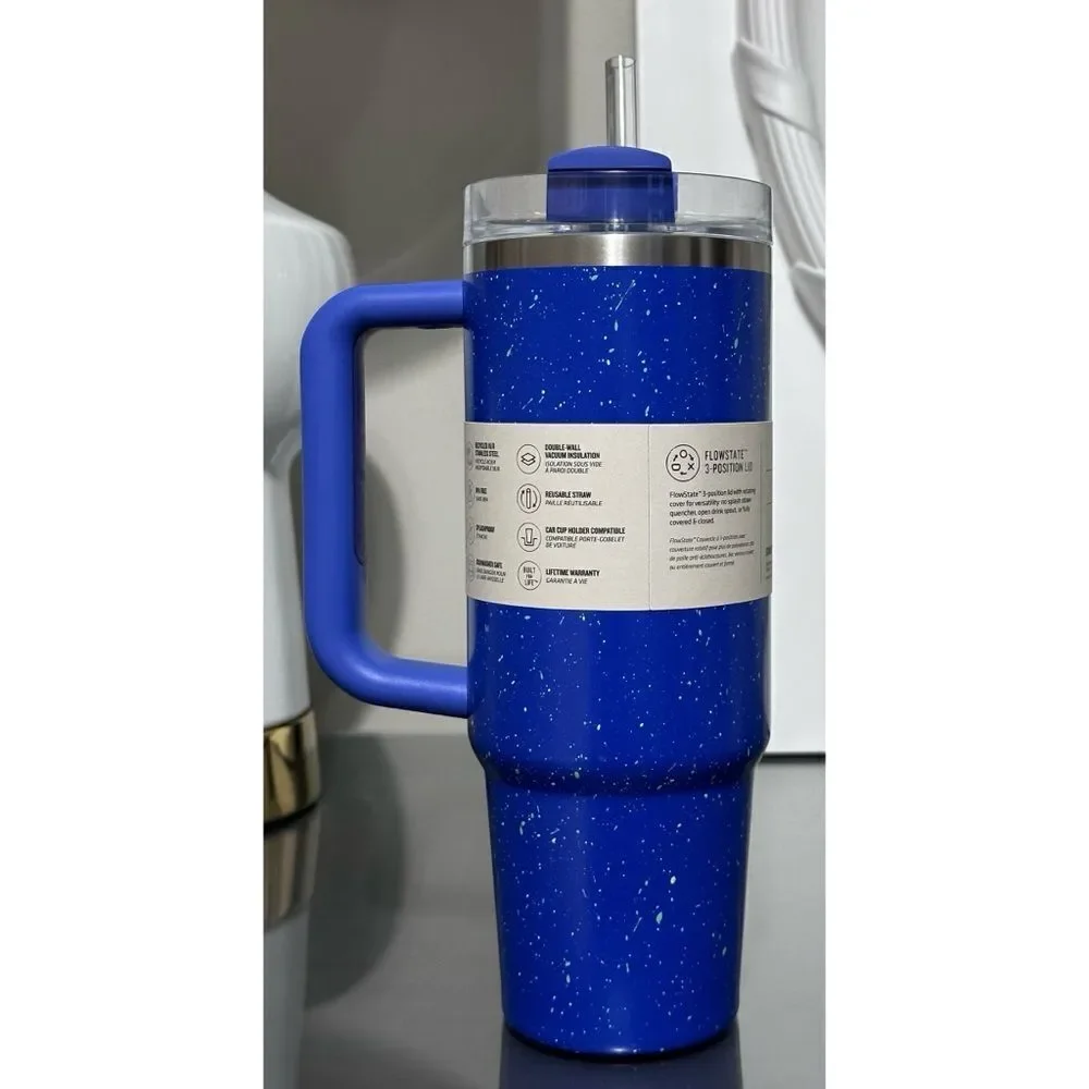 Stanley Quencher H2.0‎ FlowState Tumbler 30oz, IRIS BLUE SPECKLE - Picture 2 of 5